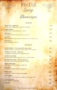 Pintail Lounge - Sheraton Grand menu 1
