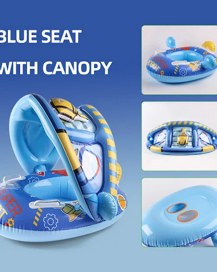 Baby Cartoon Swim Ring Float Pool Swimming Toddler Swim F... - 1