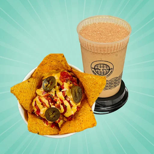 Cheesy Jalapeno Nachos + Cold Coffee