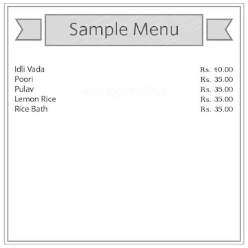 Sri Sai Upahara menu 