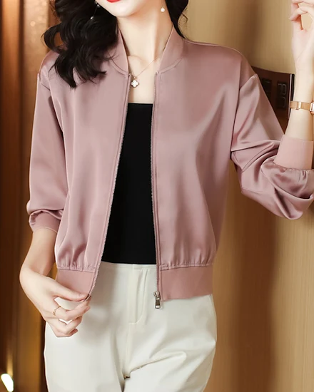 New Fashion Women Jacket 2024 Spring Long Sleeve Casual B... - 0