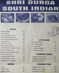 Shri Durga South Indian menu 2