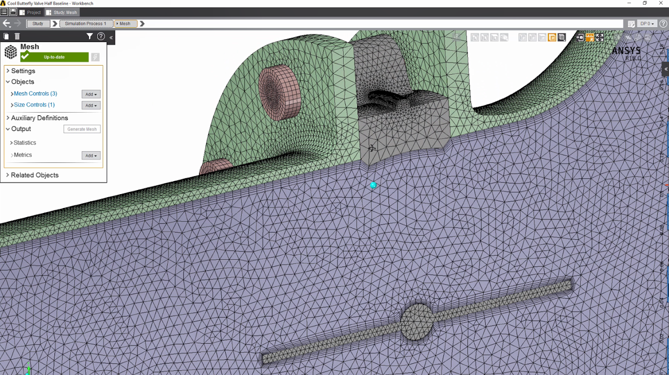 ANSYS Рабочий процесс в AIM направляет действия пользователя и является специфичным для физики решаемых задач, что позволяет создавать сетки, подобные к показанным на рисунке, – учитывающие различную кривизну граней и прочие особенности модели