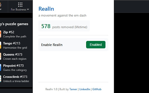 RealIn: LinkedIn AI Filter