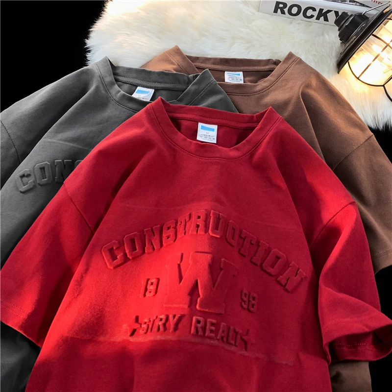 Camiseta de manga corta para hombre, sello de acero pesado, ideal para verano, fresca y resistente, estilo urbano.