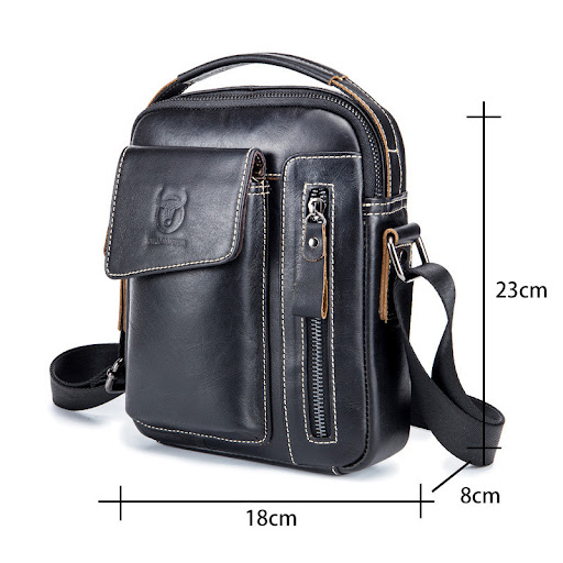 Title 2, Mens First Layer Cowhide Shoulder Messenger Ba...