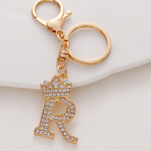 Title 9, Metal Diamond-encrusted 26 English Crown Alphab...