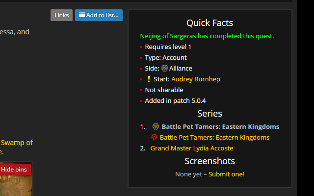 Wowhead Quest Checker Preview image 0