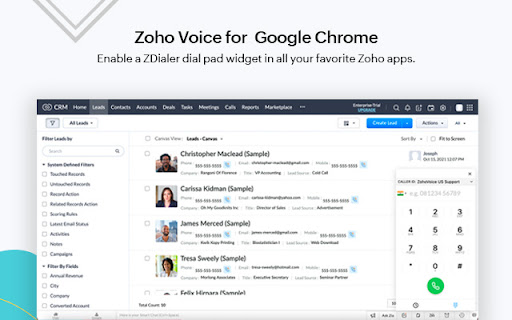 ZDialer - Zoho Voice Extension