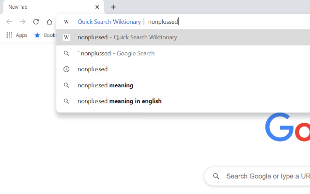 Quick Search Wiktionary chrome extension