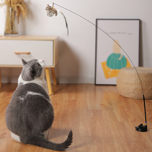 Simulation Bird interactive Cat Toy Funny Feather Bird with Bell Cat Stick Toy for Kitten Playing Teaser Wand Toy Cat Su