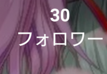 「フォローワー様30人突破!!」のメインビジュアル