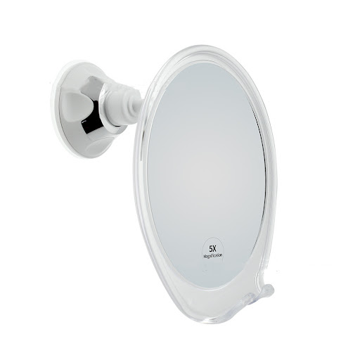 Title 4, Cosmetic Mirror with Sucker and Hook Anti-fog o...