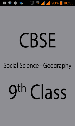 CBSE Social Geography Class 9