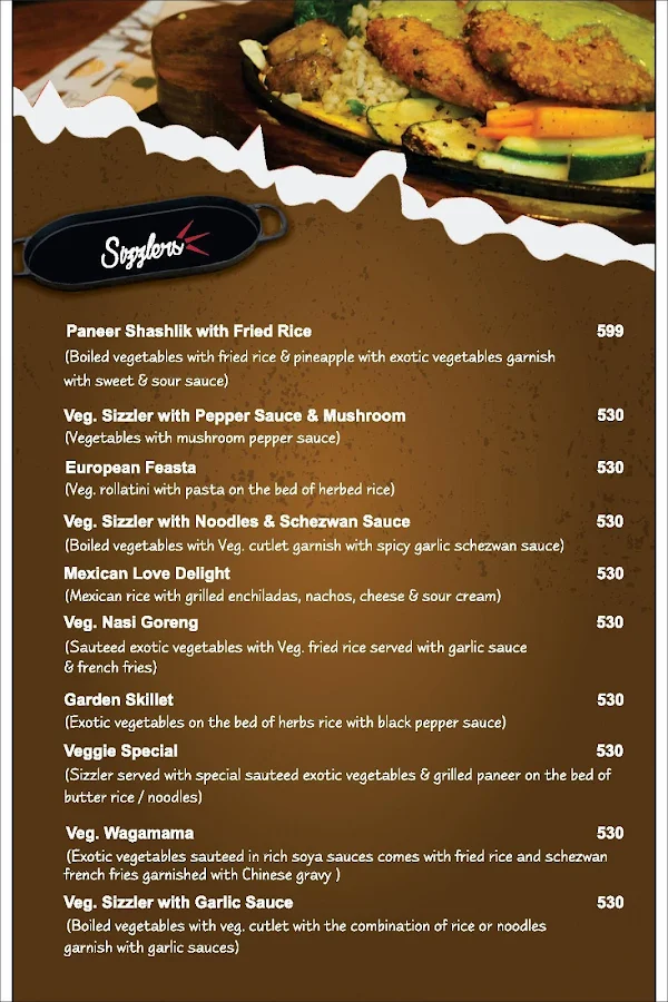 Smokyzz Sizzlers menu 