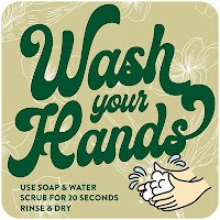 9" Blue Circle - Wash Your Hands