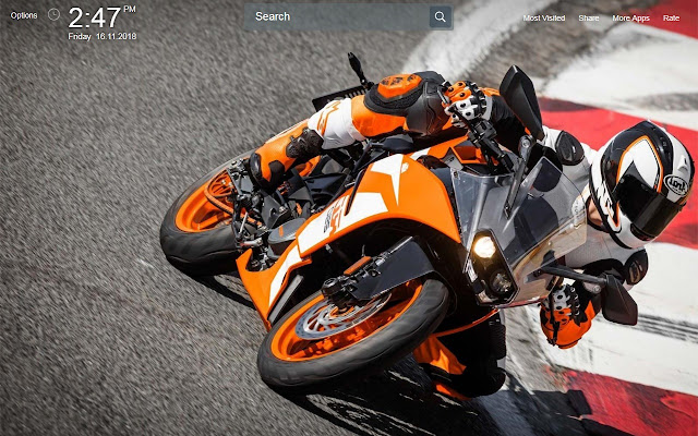 KTM RC 200 Wallpapers Theme New Tab