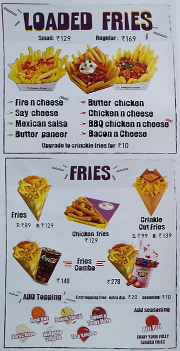 The Belgian Fries Co - Burgers & Fries menu 