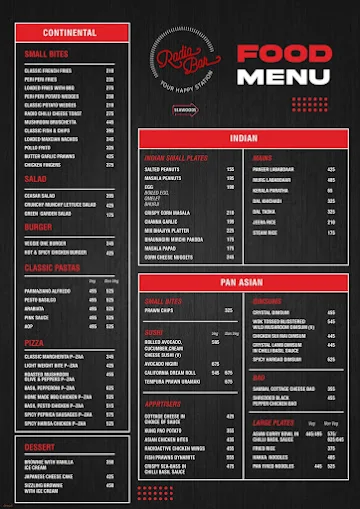 Radio Bar menu 