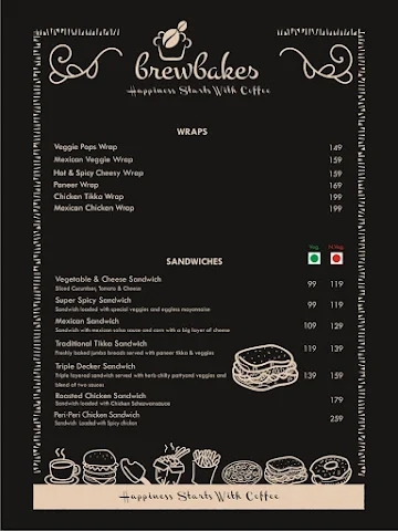 BrewBakes menu 