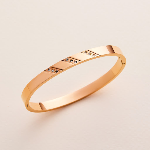 Title 4, Titanium Steel Bracelet Female Round Diamond Sp...