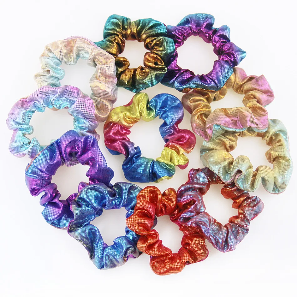 Chouchou fait main en tissu laser créatif, accessoire cheveux unique et élégant, parfait pour sublimer vos coiffures et apporter une touche d'originalité.