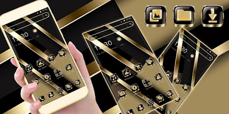 Gold black metallic texture theme poster 4