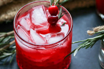 Fresh Cranberry Vodka Spritzers with Rosemary Recipe