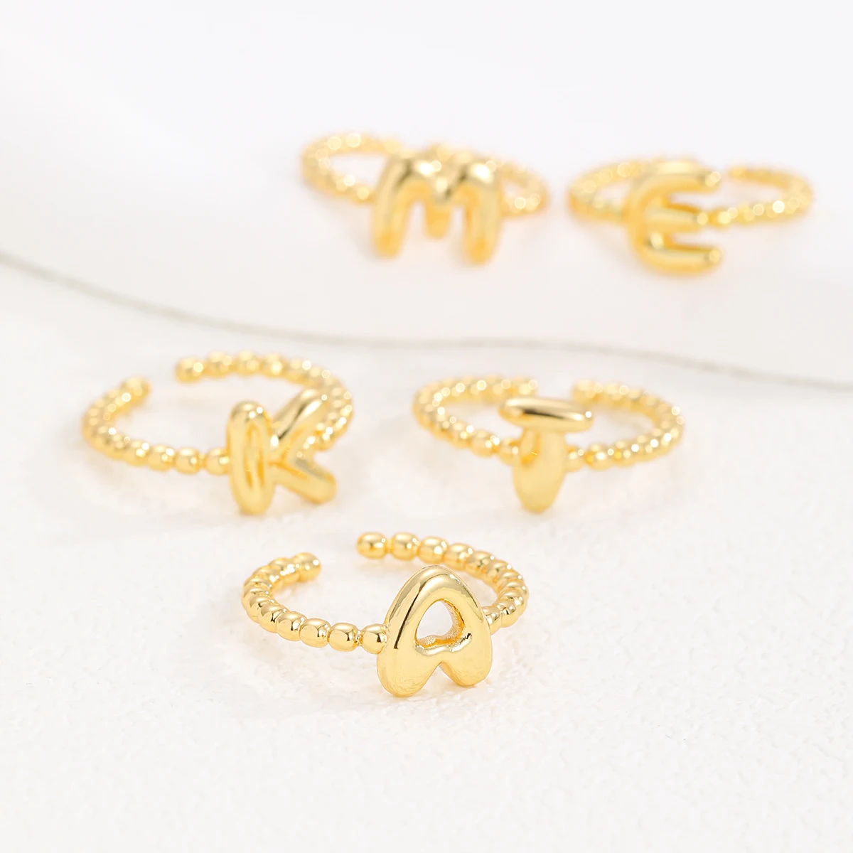 Title 3, Bague de mode 18K avec 26 lettres et ballon en ...