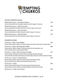 Tempting Churros menu 2