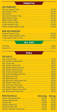 Mama Paratha menu 1