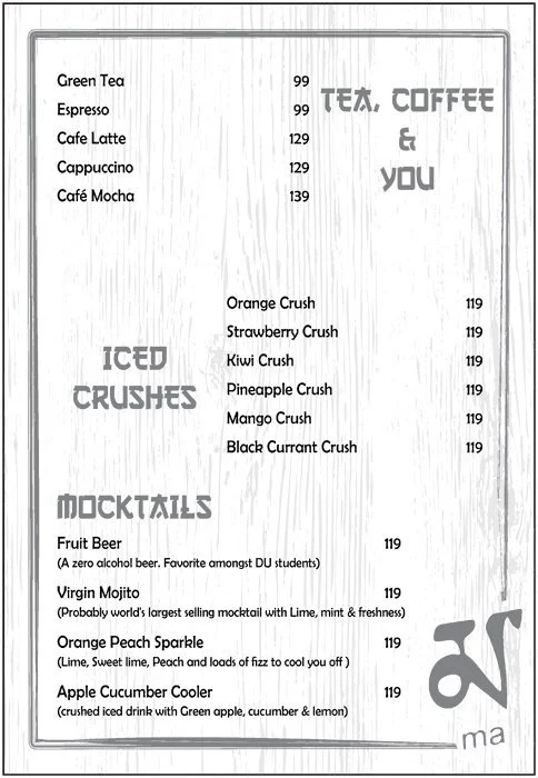 Yum Chi menu 