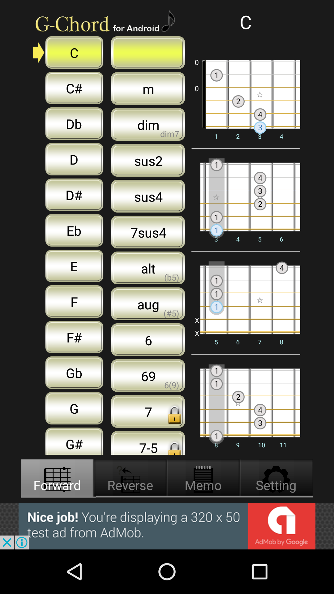 Android application G-Chord3 Trial screenshort