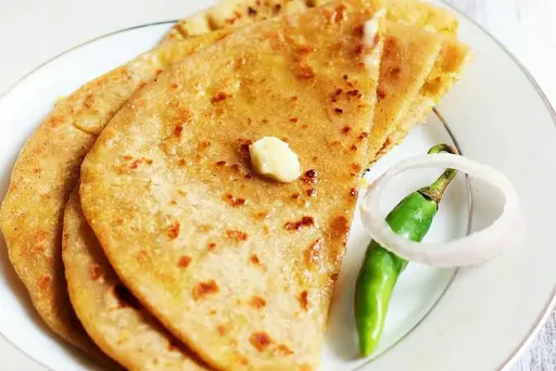 2 Tawa Aloo Paratha With Yogurt And Pickle