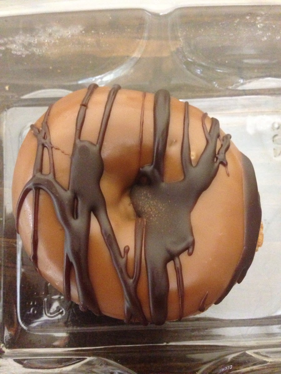 Caramel chocolate drizzle donut