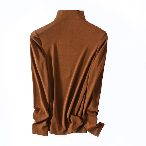 Title 1, Womens Wool Slim Round Neck Half High Neck Lon...