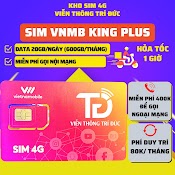 Sim 4G Vietnamobile King Plus 20Gb/Ngày, Siêu Thánh Up/Shopee Data 6Gb/Ngày, Phát Lộc 2 150Gb - Free Gọi - Không Giới Hạn