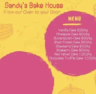 Sandy's Bake House menu 1