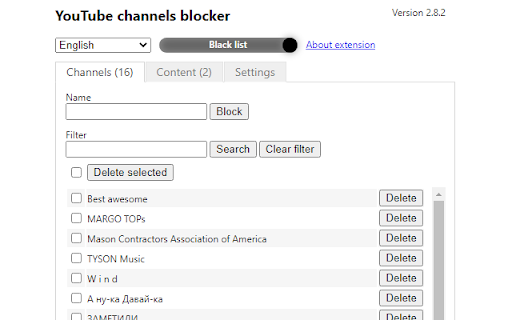 Bloqueador de canales y videos de Youtube