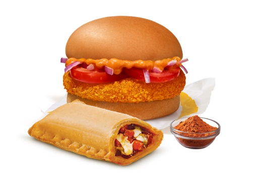 McAloo Tikki Burger + Veg Pizza McPuff + Piri Piri Spice Mix