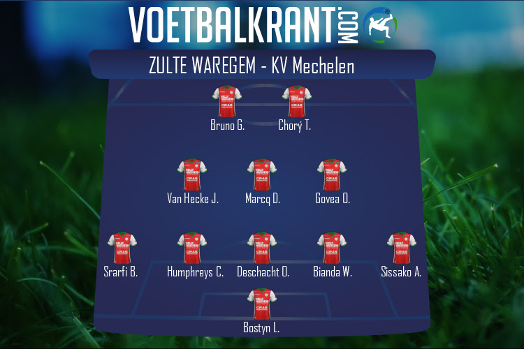 Opstelling Zulte Waregem | Zulte Waregem - KV Mechelen (22/11/2020)