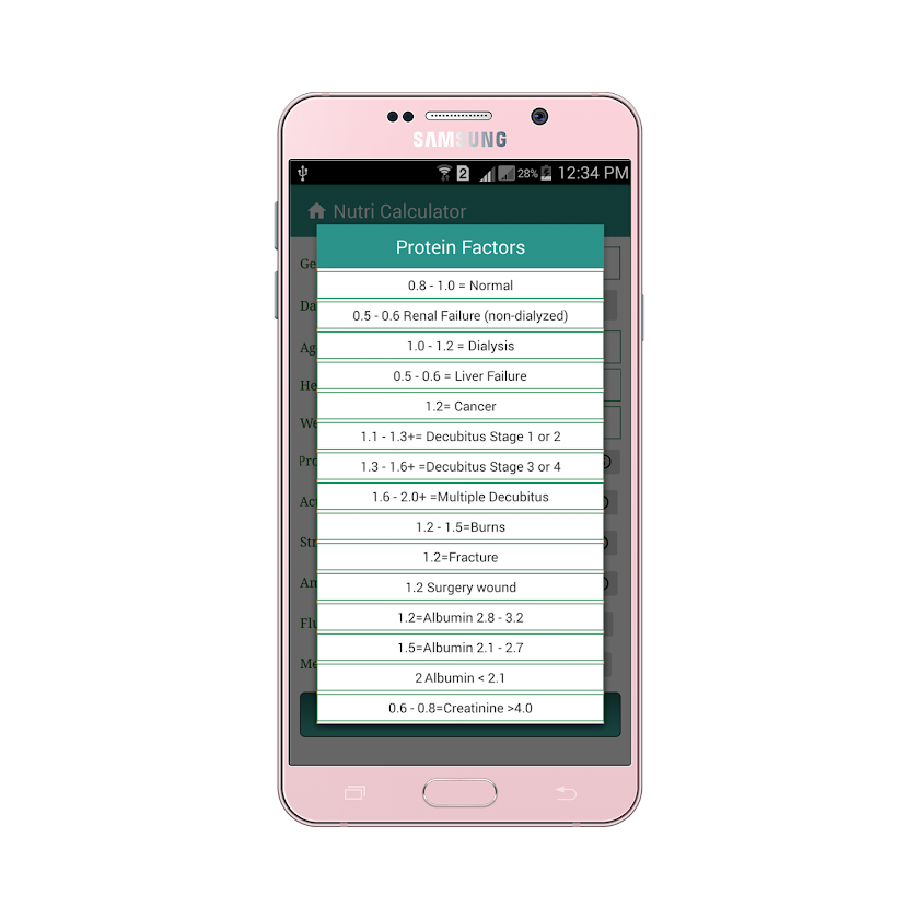 Nutri Calculator Screen 2