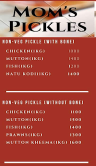 Mom's Pickles menu 1