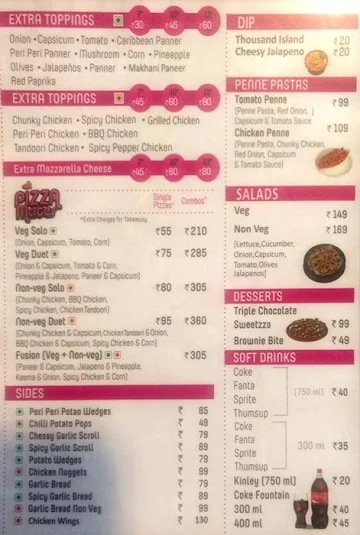 Eagles Pizza menu 