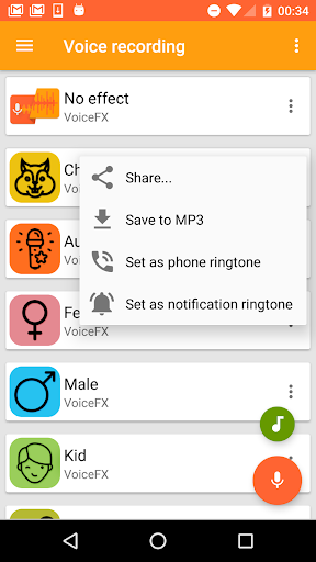 Screenshot VoiceFX - Voice Changer with v