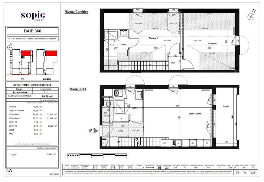 Vente appartement 2 pièces 70 m² à Saint-Pierre-Quiberon (56510), 340 000 €