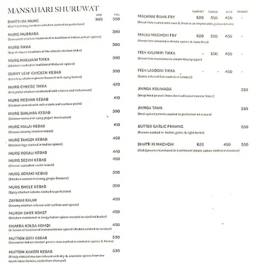 Sarjaa Restaurant & Bar menu 