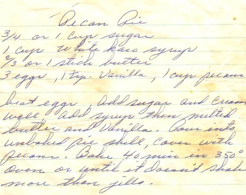 I Found This Today, Now I Know For Sure This Was My Mothers Recipe! I Had Scanned All Of Her Recipes She Had On Paper And Saved On My Computer.  It's In Her Handwriting.  She Would Be So Happy To Know Her Pie Won A Blue Ribbon.