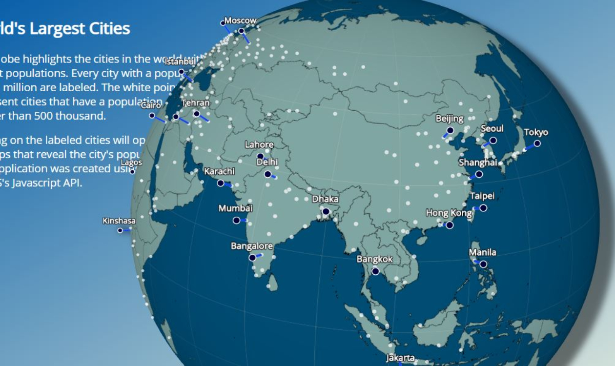 ArcGIS API For Javascript: Major World Cities