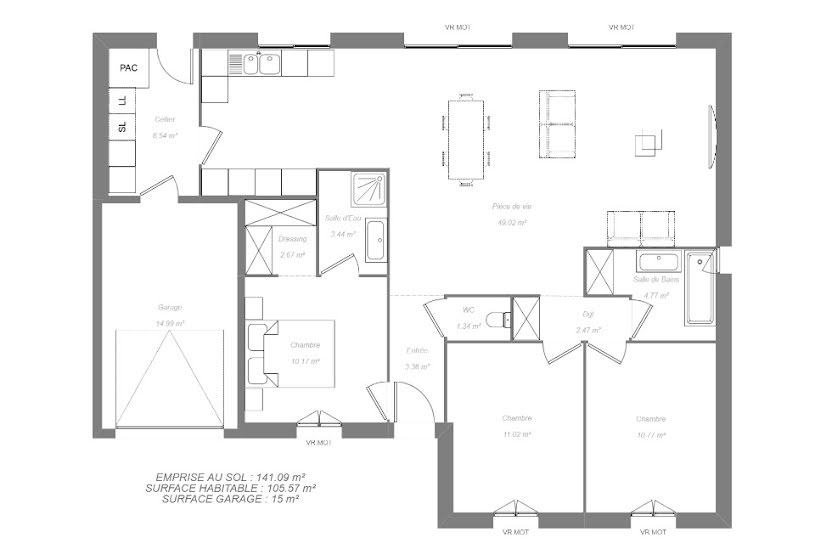  Vente Terrain + Maison - Terrain : 430m² - Maison : 100m² à Chançay (37210) 